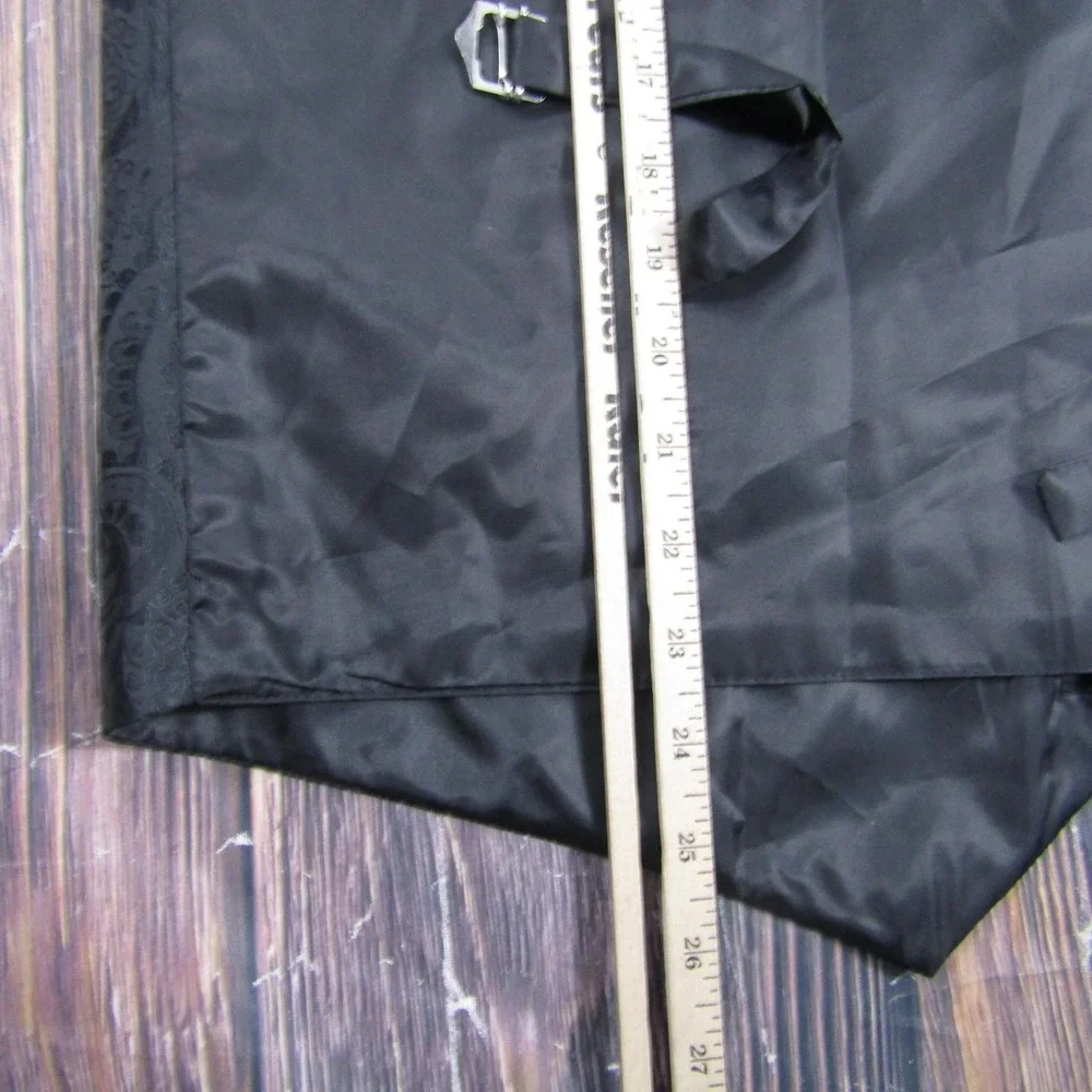 Suit Vest DiBanGu Mens XL Black Paisley Polyester 3‎ Piece Belted Formal Wedding
